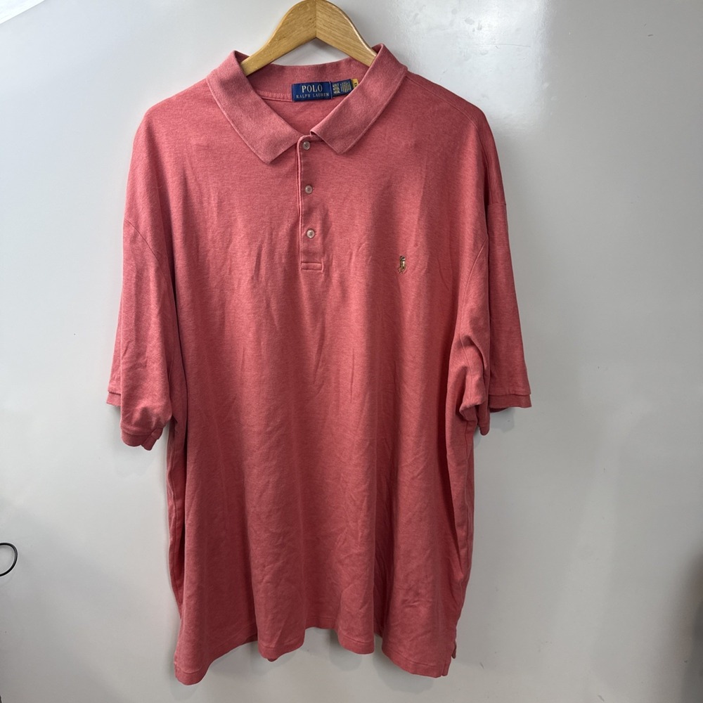 Polo Ralph Lauren Shirt Mens 4XLB Coral Pony S/S Preppy Golf Dad Grandpa Preppy
